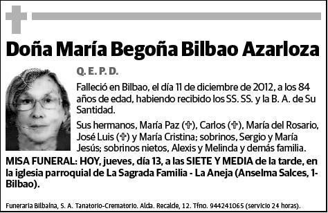 BILBAO AZARLOZA,MARIA BEGOÑA