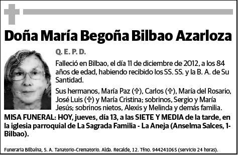 BILBAO AZARLOZA,MARIA BEGOÑA