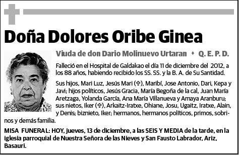 ORIBE GINEA,DOLORES