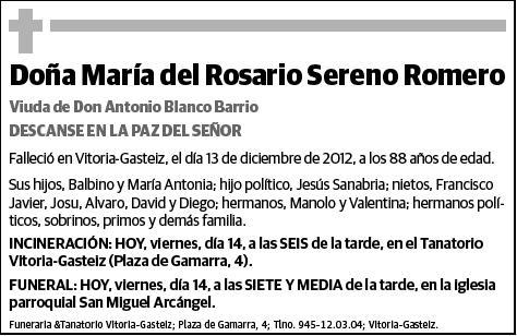 SERENO ROMERO,MARIA DEL ROSARIO