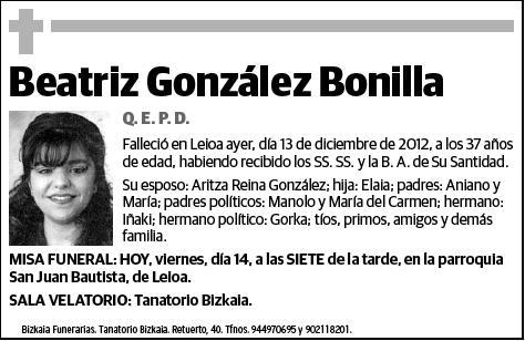 GONZALEZ BONILLA,BEATRIZ