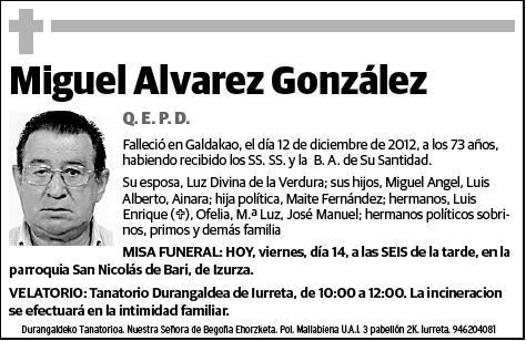 ALVAREZ GONZALEZ,MIGUEL