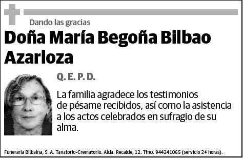 BILBAO AZARLOZA,MARIA BEGOÑA
