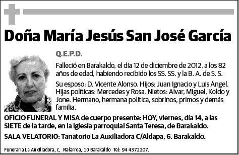 SAN JOSE GARCIA,MARIA JESUS