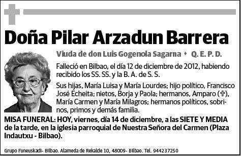 ARZADUN BARRERA,PILAR