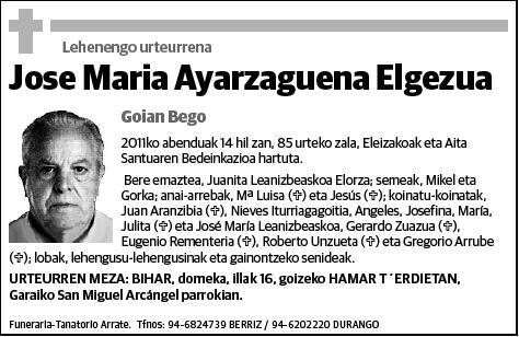 AYARZAGUENA ELGEZUA,JOSE MARIA