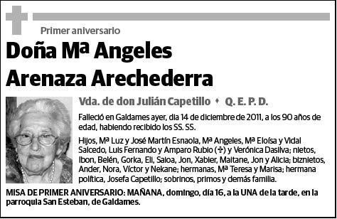 ARENAZA ARECHEDERRA,Mª ANGELES