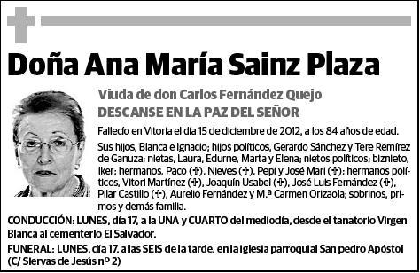 SAINZ PLAZA,ANA MARIA