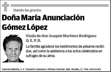 GOMEZ LOPEZ,MARIA ANUNCIACION