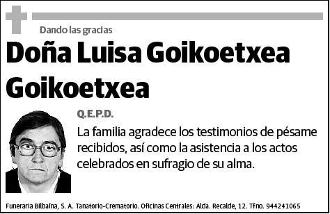 GOIKOETXEA GOIKOETXEA,LUISA