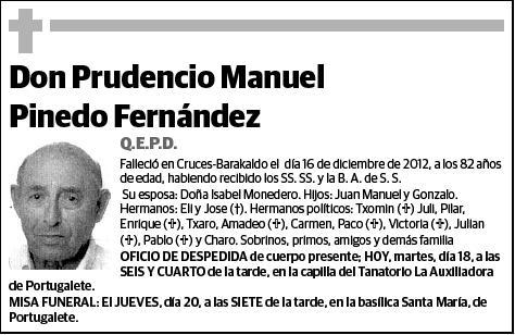 PINEDO FERNANDEZ,PRUDENCIO MANUEL