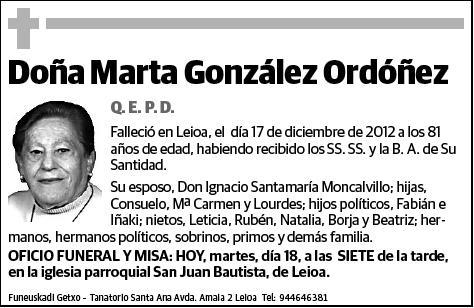 GONZALEZ ORDOÑEZ,MARTA