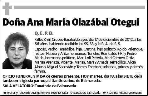 OLAZABAL OTEGUI,ANA MARIA