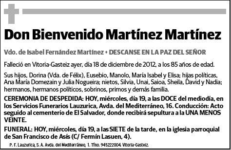 MARTINEZ MARTINEZ,BIENVENIDO