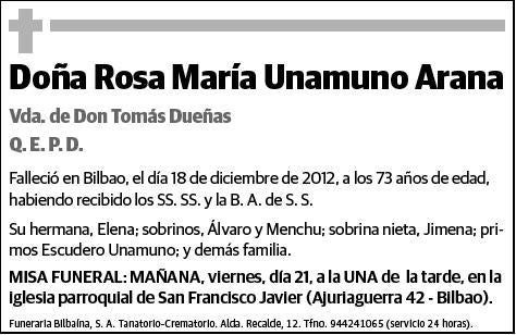 UNAMUNO ARANA,ROSA MARIA