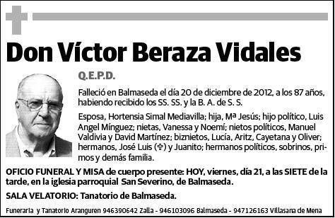 BERAZA VIDALES,VICTOR