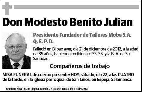 BENITO JULIAN,MODESTO