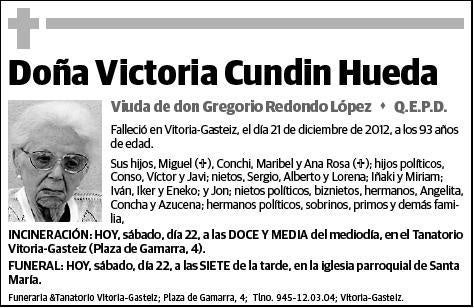 CUNDIN HUEDA,VICTORIA