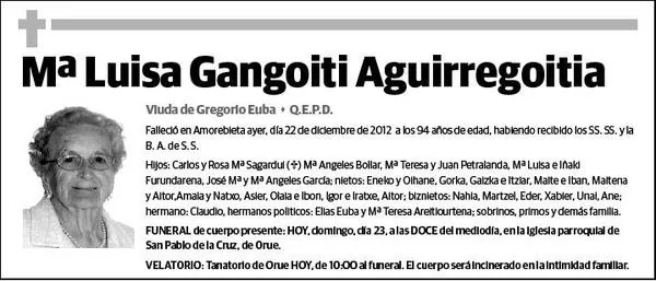 GANGOITIA AGUIRREGOITIA,Mª LUISA