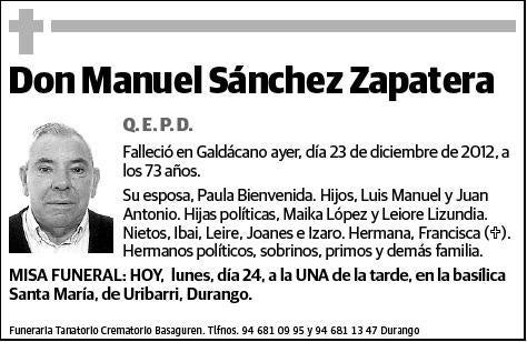 SANCHEZ ZAPATERA,MANUEL