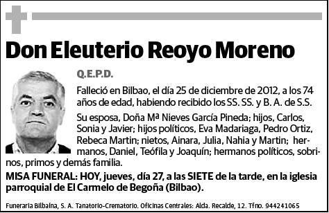 REOYO MORENO,ELEUTERIO