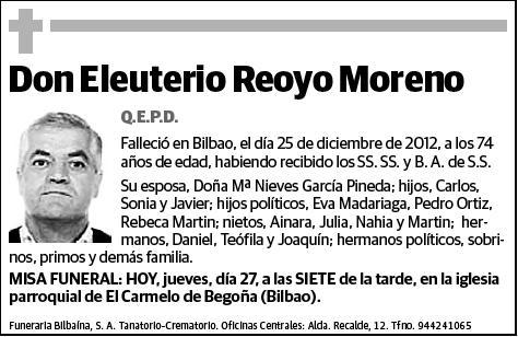 REOYO MORENO,ELEUTERIO