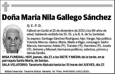 GALLEGO SANCHEZ,MARIA NILA