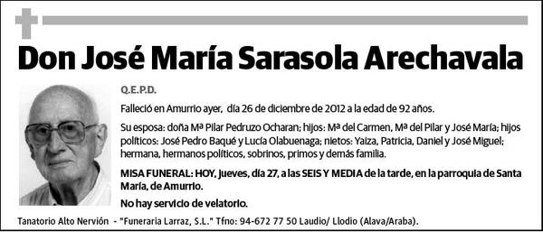 SARASOLA ARECHAVALA,JOSE MARIA