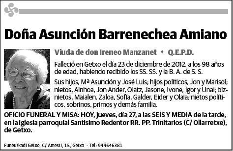 BARRENECHEA AMIANO,ASUNCION