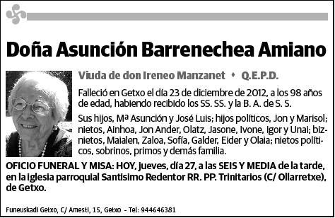 BARRENECHEA AMIANO,ASUNCION