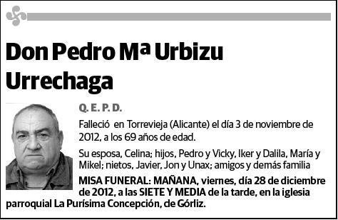 URBIZU URRECHAGA,PEDRO Mª