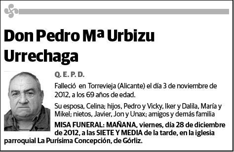 URBIZU URRECHAGA,PEDRO Mª