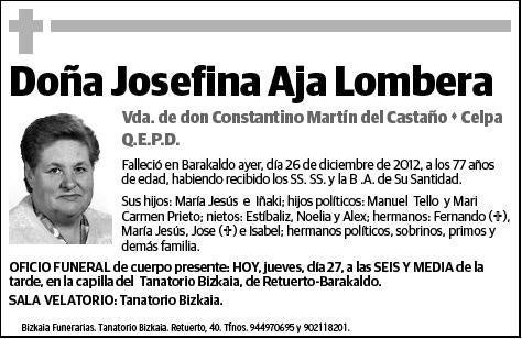 AJA LOMBERA,JOSEFINA