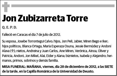 ZUBIZARRETA TORRE,JON