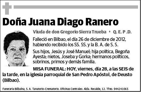 DIAGO RANERO,JUANA