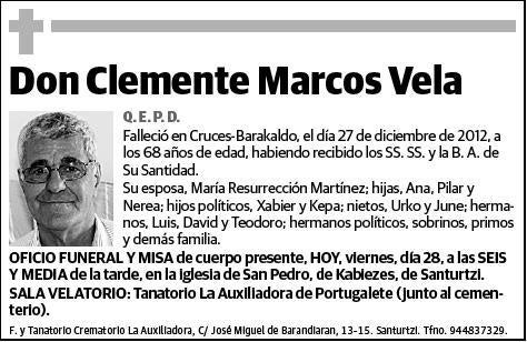 MARCOS VELA,CLEMENTE