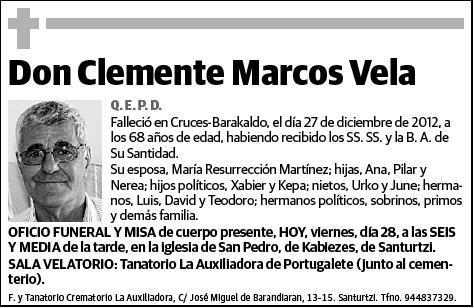 MARCOS VELA,CLEMENTE