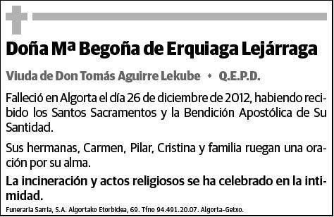 DE ERQUIAGA LEJARRAGA,Mª BEGOÑA