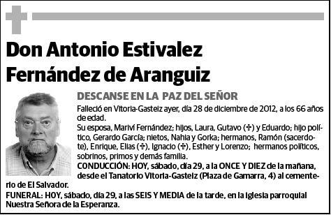 ESTIVALEZ FERNANDEZ DE ARANGUIZ,ANTONIO