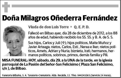 OÑEDERRA FERNANDEZ,MILAGROS