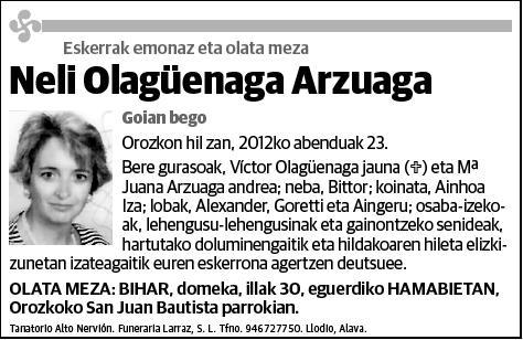 OLAGÜENAGA ARZUAGA,NELI