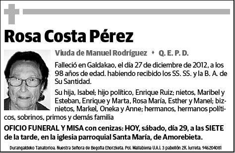 COSTA PEREZ,ROSA