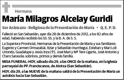 ALCELAY GURIDI,MARÍA MILAGROS