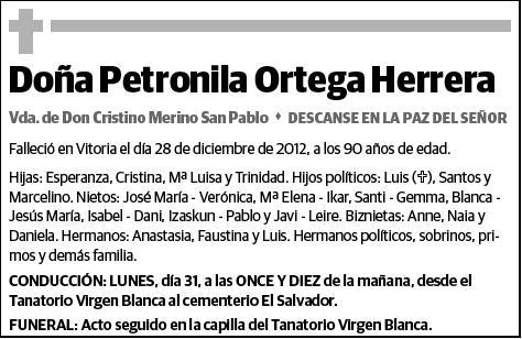 ORTEGA HERRERA,PETRONILA