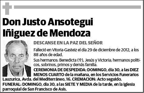 ANSOTEGUI IÑIGUEZ DE MENDOZA,JUSTO