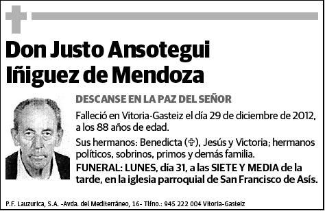 ANSOTEGUI IÑIGUEZ DE MENDOZA,JUSTO