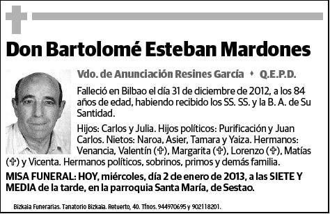 ESTEBAN MARDONES,BARTOLOME