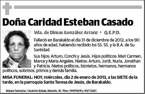 ESTEBAN CASADO,CARIDAD