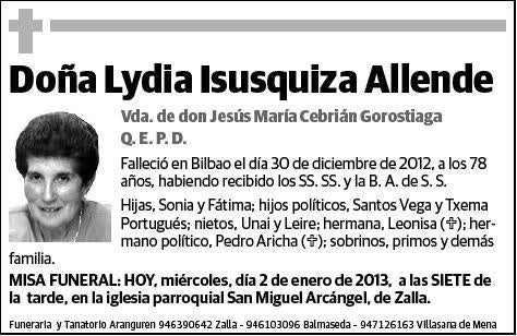 ISUSQUIZA ALLENDE,LYDIA