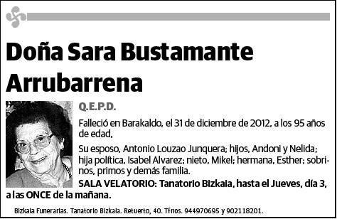 BUSTAMANTE ARRUABARRENA,SARA